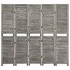 vidaXL Cloison de s&eacute;paration 5 panneaux Gris 179x166 cm Bois solide