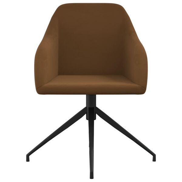 vidaXL Chaises &agrave; manger lot de 4 marron velours