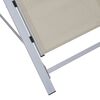 vidaXL Chaise longue textil&egrave;ne et aluminium cr&egrave;me
