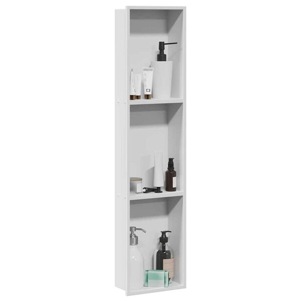 vidaXL Niche de Douche Blanc 90 x 20 x 9,5 cm Acier inoxydable