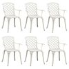 vidaXL Chaises de jardin lot de 6 fonte d'aluminium blanc