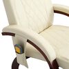 vidaXL Fauteuil de massage TV inclinable blanc cr&egrave;me similicuir