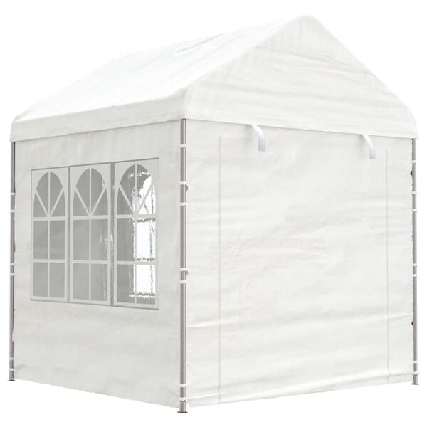 vidaXL Belvédère avec toit blanc 8,92x2,28x2,69 m polyéthylène