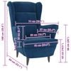 vidaXL Fauteuil bleu velours