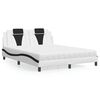 vidaXL Lit Viana avec matelas blanc et noir 160x200 cm similicuir