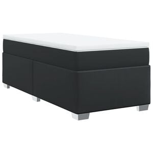 vidaXL Sommier &agrave; lattes de lit avec matelas Noir 80x200cm Similicuir