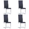 vidaXL Chaises à manger cantilever lot de 4 noir similicuir