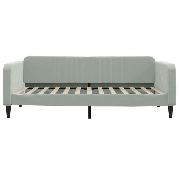 vidaXL Lit de jour avec matelas gris clair 100x200 cm velours
