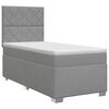 vidaXL Lit boxspring avec matelas Gris clair Simple Tissu