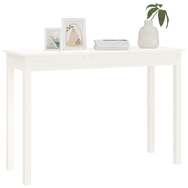vidaXL Table console Blanc 110x40x75 cm Bois massif de pin