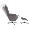 vidaXL Fauteuil inclinable avec repose-pied gris similicuir