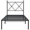 vidaXL Cadre de lit métal sans matelas avec tête de lit noir 80x200 cm