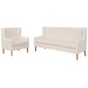 vidaXL Ensemble de canap&eacute;s 2 pcs tissu blanc cr&egrave;me