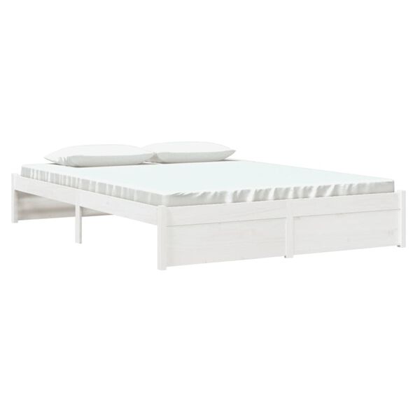 vidaXL Cadre de lit sans matelas blanc bois massif 150x200 cm