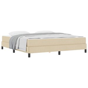 vidaXL Lit &agrave; ressorts avec matelas Cr&egrave;me 180 x 200 cm tissu