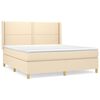 vidaXL Sommier &agrave; lattes de lit avec matelas Cr&egrave;me 160x200 cm Tissu
