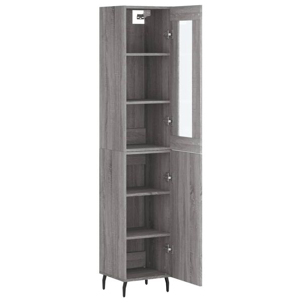 vidaXL Buffet haut Sonoma gris 34,5x34x180 cm Bois d'ing&eacute;nierie