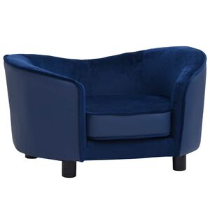 vidaXL Canap&eacute; pour chien Bleu 69x49x40 cm Peluche et similicuir