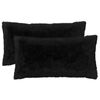 vidaXL Housse de coussin 2 pc HEERLEN Noir 40 x 80 cm Fleece PV