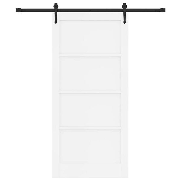 vidaXL Porte coulissante ORKDAL Blanc 93 x 202 cm Pin massif