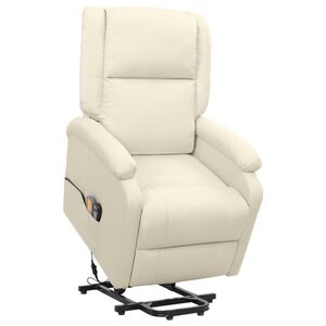 vidaXL Fauteuil de massage Cr&egrave;me Tissu