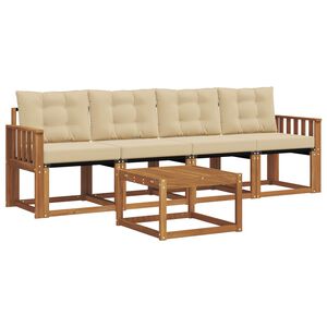vidaXL Ensemble de canap&eacute;s d'ext&eacute;rieur 5 pcs Naturel et Beige