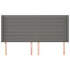 vidaXL Tête de lit avec oreilles Gris foncé 203x16x118/128 cm Tissu