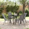 vidaXL Ensemble de salle &agrave; manger pour jardin 5 pcs Gris et Noir