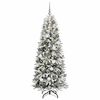 vidaXL Sapin de No&euml;l artificiel avec 300 LED avec support Blanc 180 cm