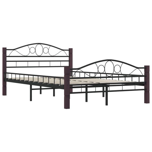 vidaXL Cadre de lit sans matelas noir métal 120x200 cm