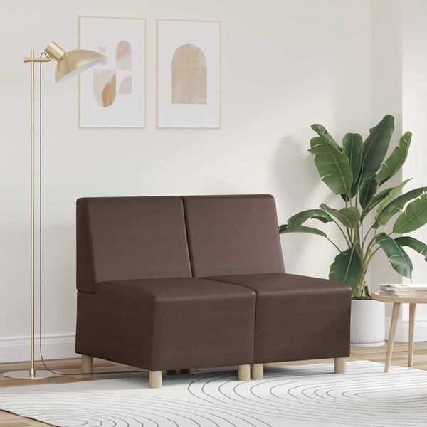 vidaXL Unit&eacute; de Sofa Modulaire Sans Accoudoirs 2 pcs Marron