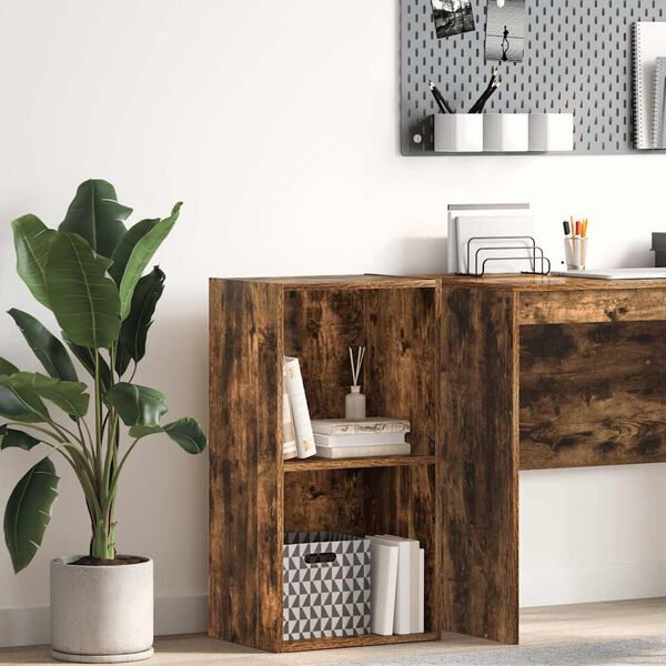 vidaXL Biblioth&egrave;que ch&ecirc;ne fum&eacute; 40x30x77 cm bois d'ing&eacute;nierie