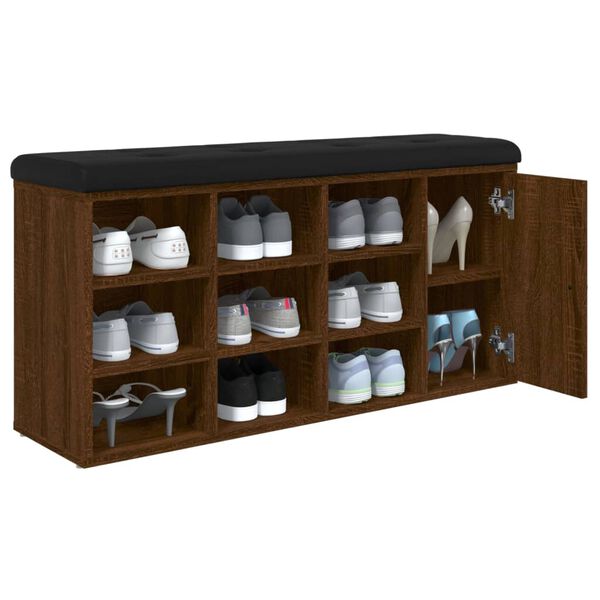 vidaXL Banc &agrave; chaussures ch&ecirc;ne marron 102x32x50 cm bois d'ing&eacute;nierie
