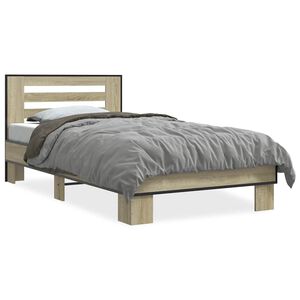 vidaXL Cadre de lit sans matelas ch&ecirc;ne sonoma 75x190 cm