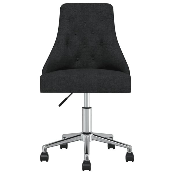 vidaXL Chaise pivotante de salle &agrave; manger Noir Tissu