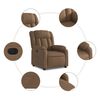 vidaXL Fauteuil inclinable &eacute;lectrique Marron Tissu