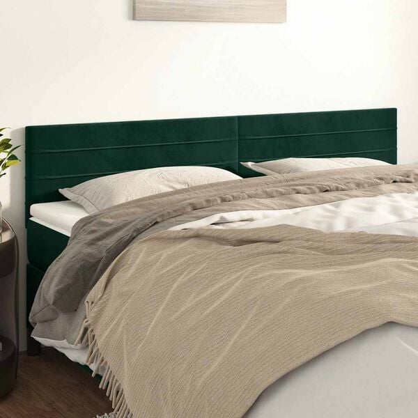 vidaXL Têtes de lit 2 pcs Vert foncé 100x5x78/88 cm Velours