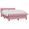 vidaXL Sommier &agrave; lattes de lit avec matelas rose 160x210 cm velours