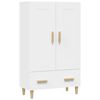 vidaXL Buffet haut Blanc 70x31x115 cm Bois d'ing&eacute;nierie