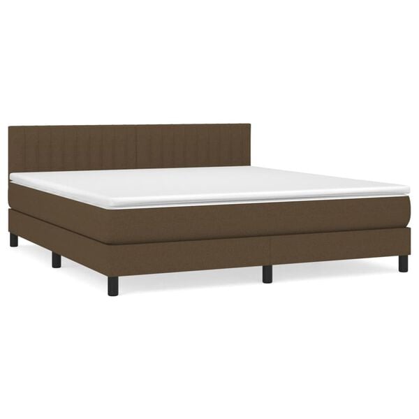 vidaXL Sommier &agrave; lattes de lit avec matelas Marron fonc&eacute; 180x200 cm