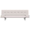 vidaXL Canapé-lit réglable avec deux oreillers Similicuir Blanc crème