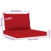 vidaXL Salon de jardin 5 pcs avec coussins rouge