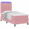 vidaXL Lit &agrave; ressort LED avec matelas Rose 80 x 200 cm tissu
