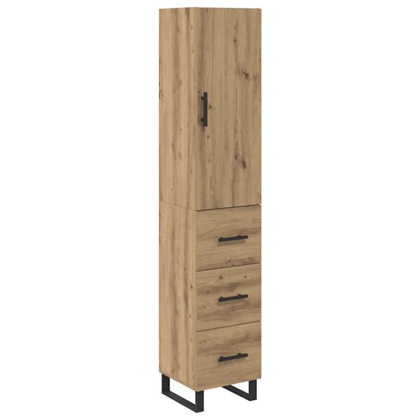 vidaXL Haut Armoire avec tiroir Ch&ecirc;ne artisanal 34,5 x 34 x 180 cm