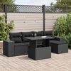 vidaXL Salon de jardin 6 pcs avec coussins noir r&eacute;sine tress&eacute;e