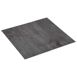 vidaXL Lattes de rev&ecirc;tement de sol autocollantes Marron fonc&eacute; et Noir