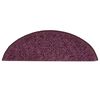 vidaXL Tapis d'escalier 15 pièces 56 x 17 x 3 cm Violet foncé Demi-rond