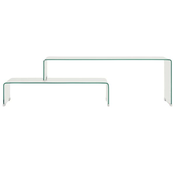 vidaXL Ensemble de table basse 2 pcs 90x30x20/110x30x40cm Verre trempé