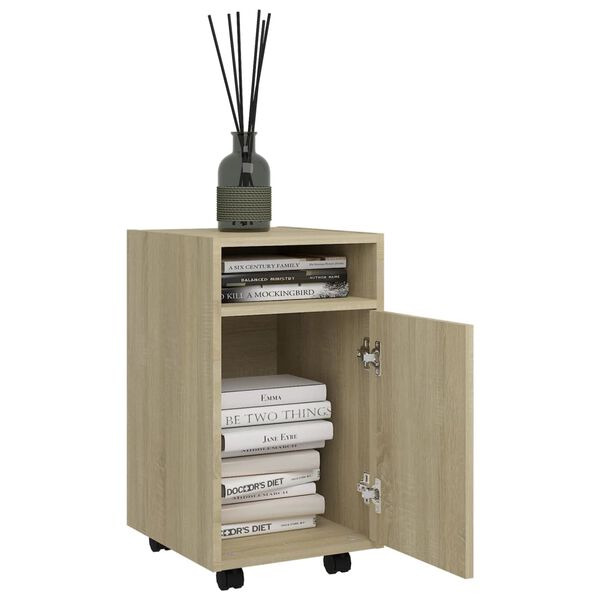vidaXL Armoire latérale avec roues Chêne Sonoma Bois d'ingénierie