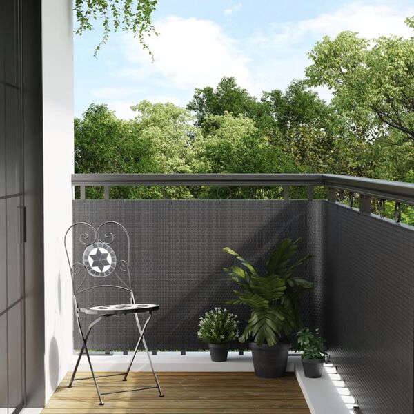 vidaXL Paravent de balcon anthracite 400x80 cm r&eacute;sine tress&eacute;e